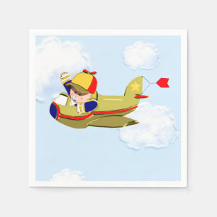 Boy Baby Shower Airplane Napkin
