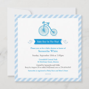 Boy Baby Shower Announcement Invitation Card