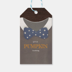 Boy baby shower autum fall blue burlap bodysuit gift tags