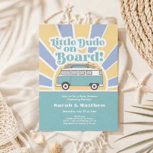 Boy baby shower, baby on board invitation