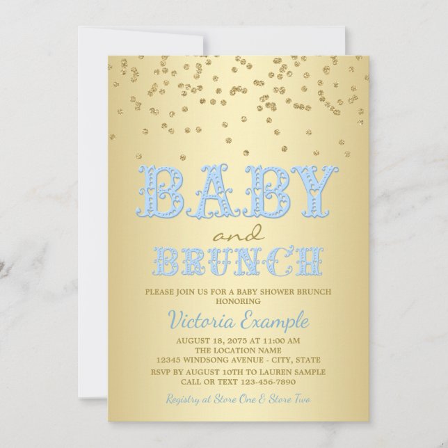Boy Baby Shower Brunch Invitations (Front)