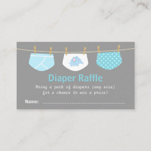 Boy Baby Shower, Cute Diaper Raffle Tickets Enclosure Card