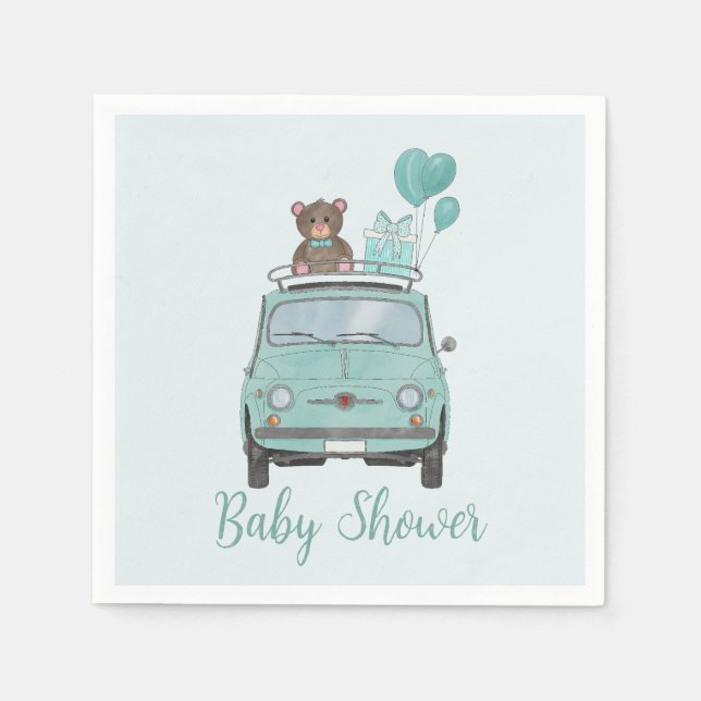 Boy Baby Shower Fiat 500  Napkin (Front)