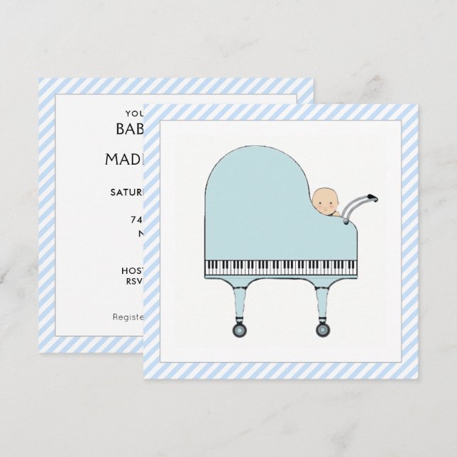 Boy Baby Shower Invitation (Front/Back)