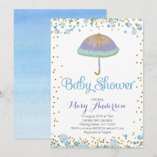 BOY Baby shower Invitation parapluie