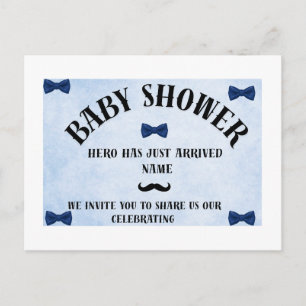 Boy baby shower invitation postcard