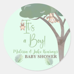 BOY BABY SHOWER, MONKEY BABY SHOWER stickers
