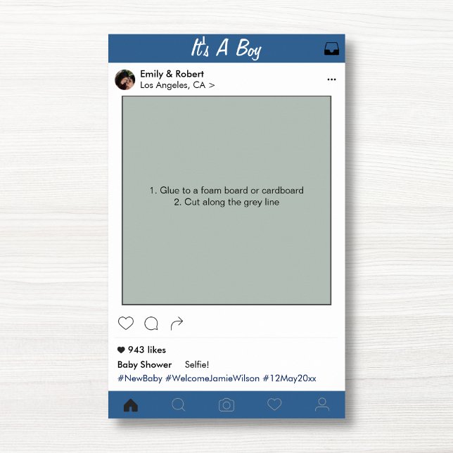 Boy Baby Shower Party Prop Photo Booth Frame Decor (Creator Uploaded)