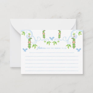 Boy Baby Shower Pea In A Pod Mommy Advice Card
