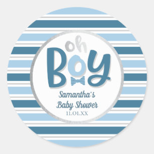 Boy Baby Shower Round Sticker