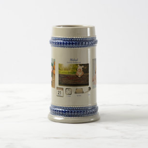 BOY BABY STATS Photo Collage Keepsake GIFT Beer Stein