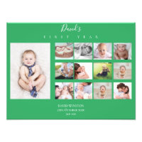 Boy Baby's First Year Photo Collage Keepsake