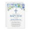 Boy Baptism Blue Hydrangea Watercolor Floral