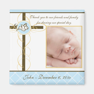 Boy Baptism/Christening Favour - Photo Magnet