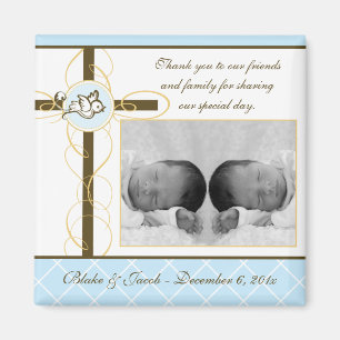 Boy Baptism/Christening Favour - Photo Magnet