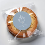 Boy Baptism Dusty Blue Vintage Silver Crest Cross Classic Round Sticker<br><div class="desc">An elegant religious design with a cross in a vintage crest, appropriate for a boy's baptism. The crest and the cross are faux silver foil, the background is dusty blue. Under the crest, in small caps, there are the name and occasion in silvery grey letters and the date. The vintage...</div>