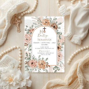 Boy Baptism Invitation in Spanish Boho