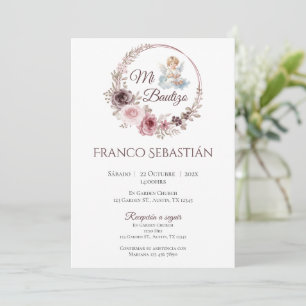 Boy Baptism Invitation in Spanish Boho