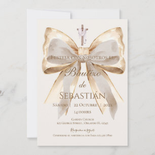 Boy Baptism Invitation in Spanish Boho