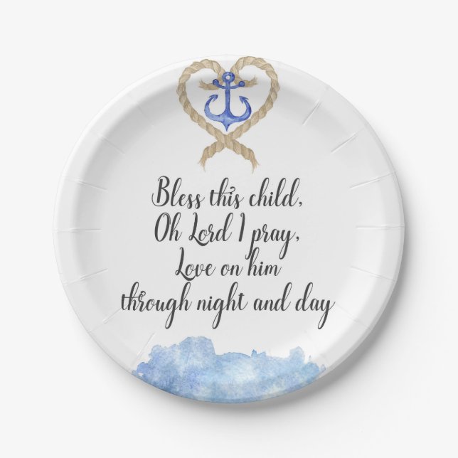 Boy Baptism Paper Plate (Front)