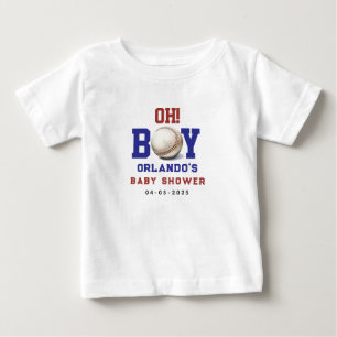 Boy Baseball Baby Shower Cute Sports Party T-Shirt