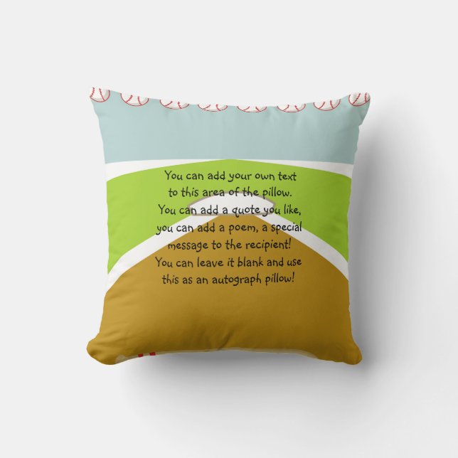 Boy Batter Up Baseball Pillow (Front)