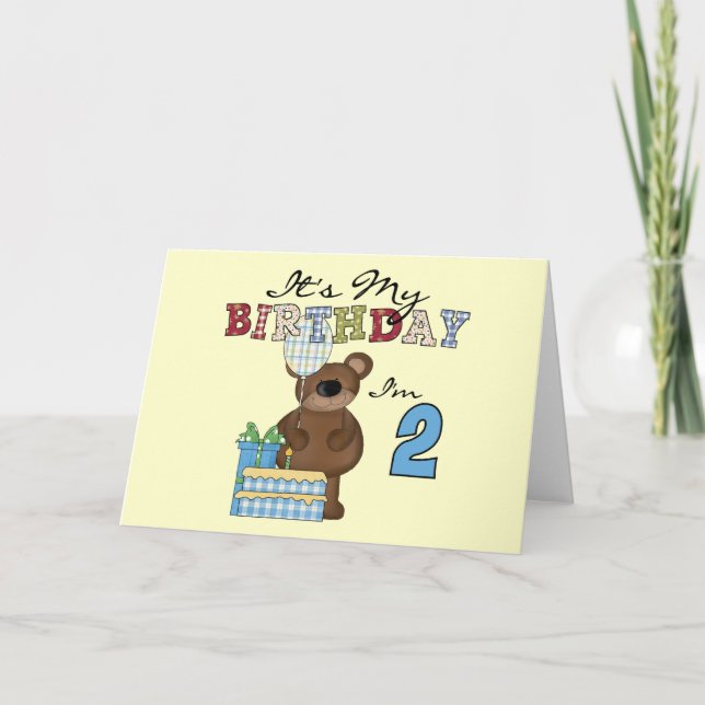 Boy Bear 2nd Birthday T-shirts and Gifts Card (Front)