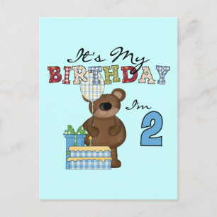 Boy Bear 2nd Birthday T-shirts and Gifts Postcard