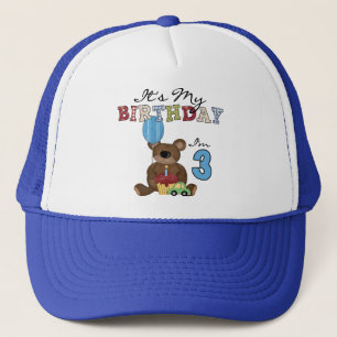 Boy Bear 3rd Birthday Tshirts and Gifts Trucker Hat