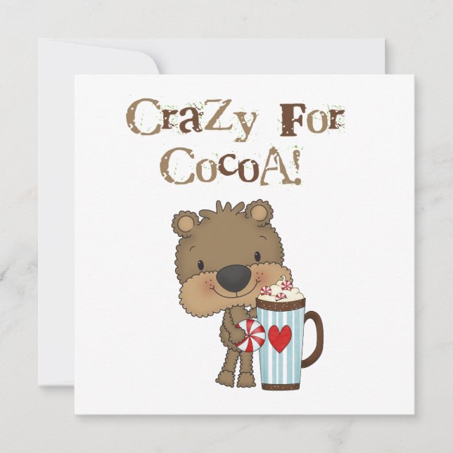 Boy Bear Crazy For Cocoa Holiday Card (Front)