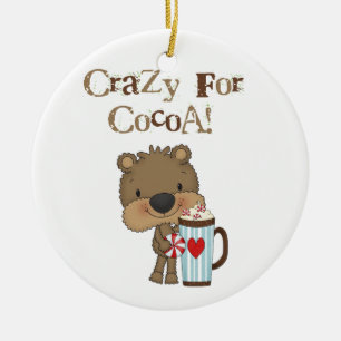 Boy Bear Crazy For Cocoa Holiday Ceramic Ornament