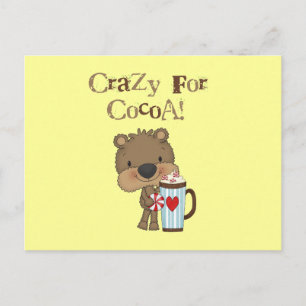Boy Bear Crazy For Cocoa Holiday Postcard