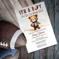 Boy Bearly Wait American Football Baby Shower