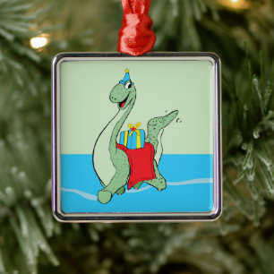 Boy, Birthday Dinosaur Metal Ornament