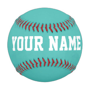 Boy Birthday gift idea custom name text turquoise Baseball