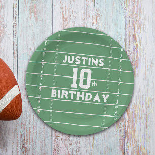 Boy Birthday Party Cute Football Personalized Paper Plate