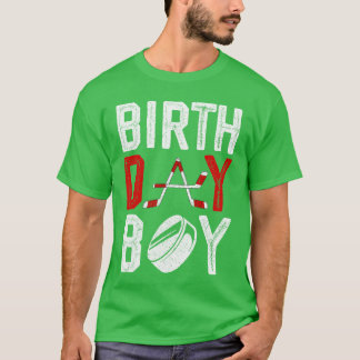 Boy Birthday Party Decorations Hockey Winter Sport T-Shirt