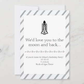 Boy Birthday - rocket ship Invitation