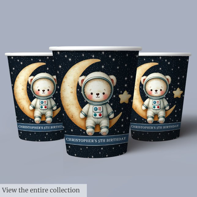Boy Birthday Space Party Cups Teddy Bear Astronaut (Boy Birthday Space Party Cups Teddy Bear Astronaut)