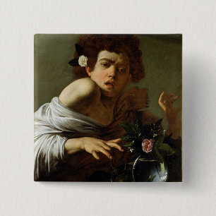 Boy Bitten by a Lizard, c.1595-1600 (oil on canvas 2 Inch Square Button