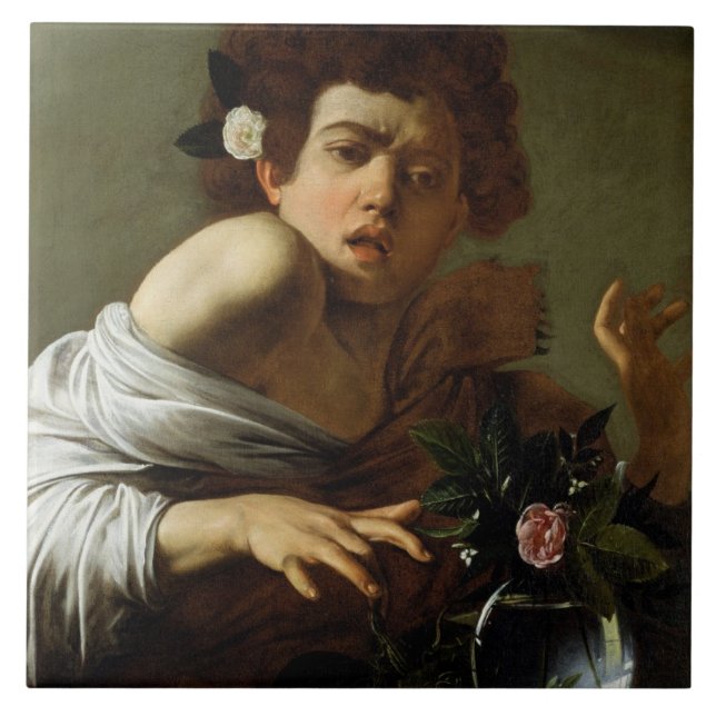 Boy Bitten by a Lizard, c.1595-1600 (oil on canvas Tile (Front)