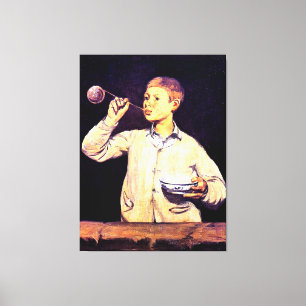 Boy Blowing Bubbles, painting by Edouard Manet Canvas Print