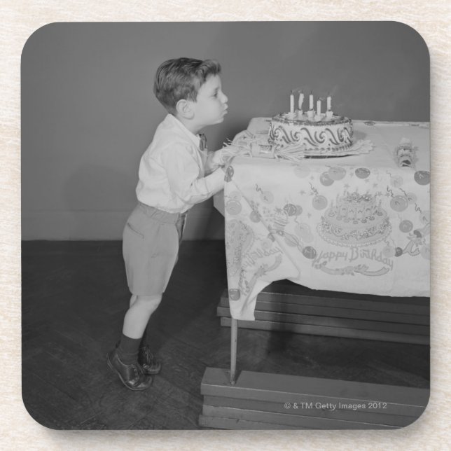 Boy Blowing Out Candles Coaster (Front)