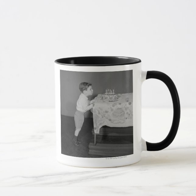 Boy Blowing Out Candles Mug (Right)