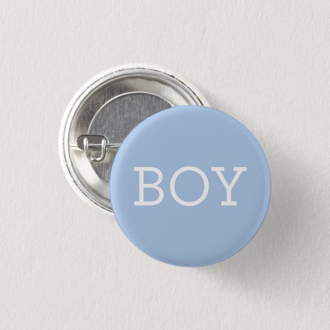 Boy Blue Baby Gender Reveal Party 1 Inch Round Button (Front & Back)