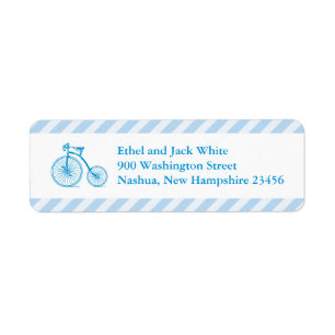 Boy Blue Bicycle Baby shower Retourner l'adresse É