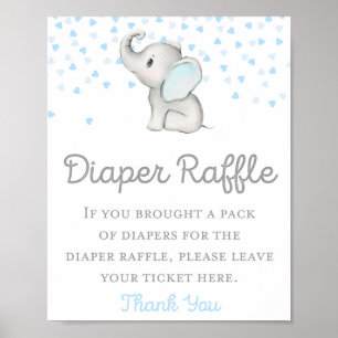 Boy Blue Elephant Baby Shower Sign