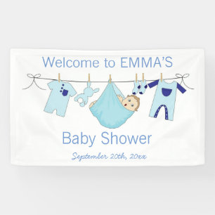 Boy Blue illustration Baby Shower Banner