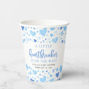 Boy Blue Little Heartbreaker Valentine Baby Shower Paper Cups