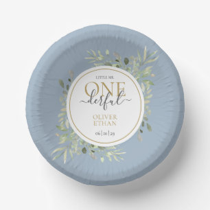 Boy Blue Little Mr ONEderful First Birthday Paper Plate